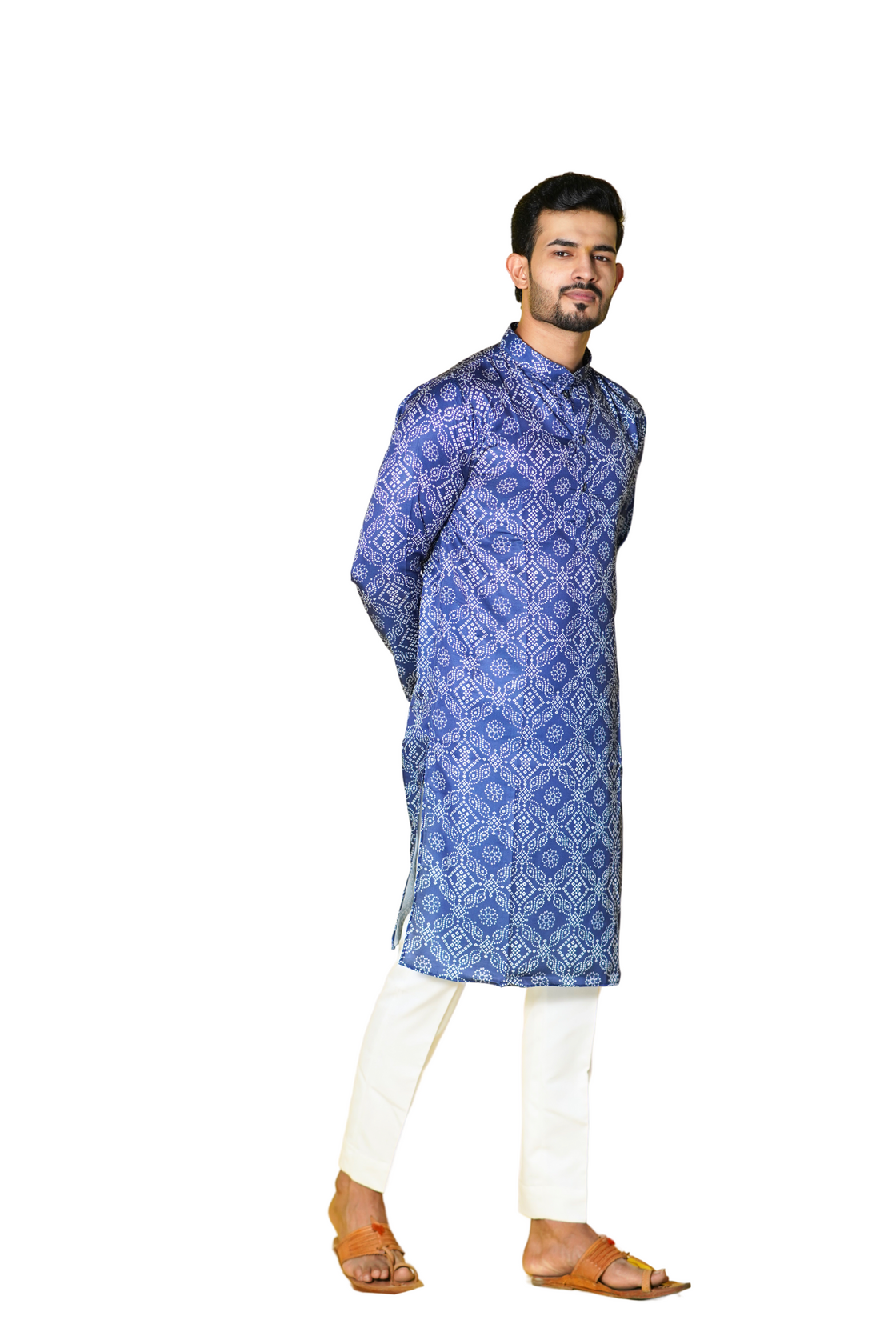Blue Bandhani Kurta