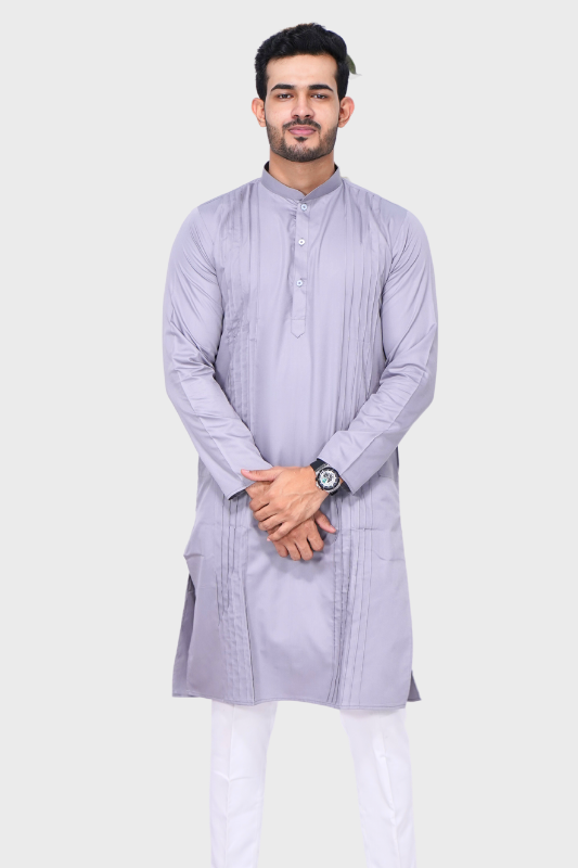 Cotton Giza Long Kurta – Pleeted
