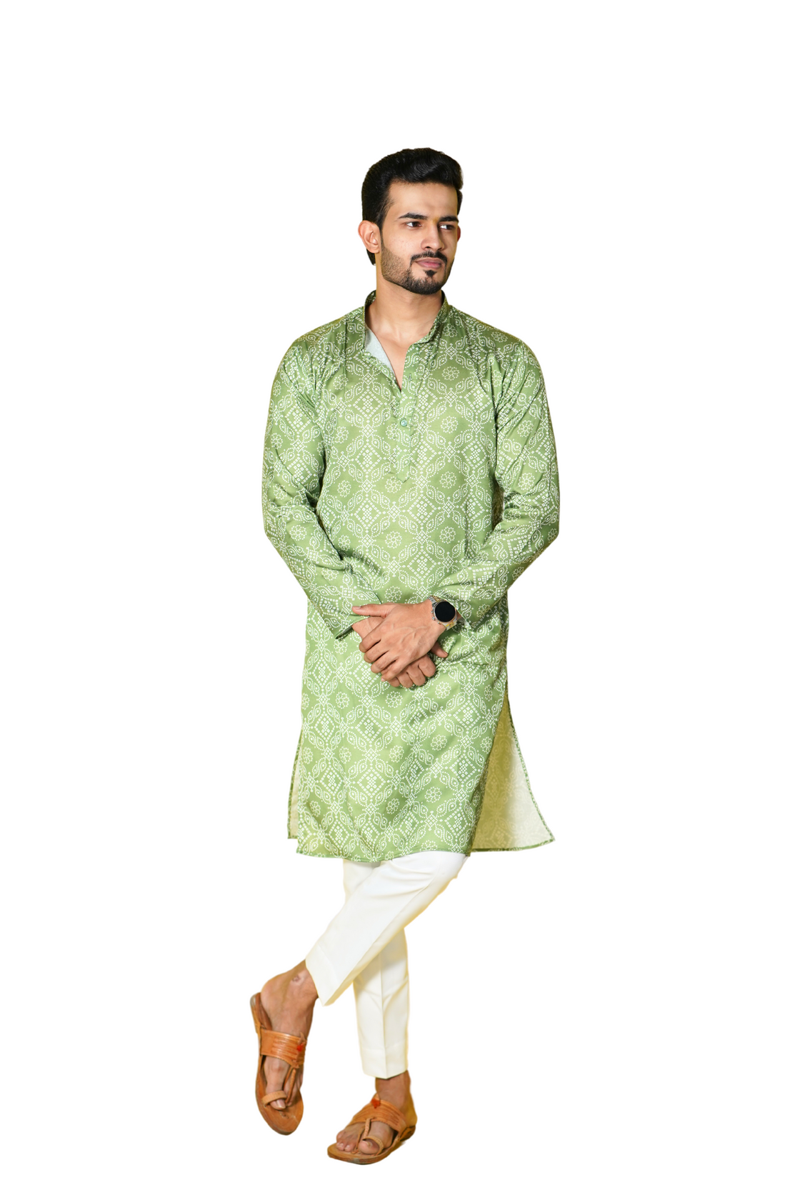 Green  Bandhani Kurta
