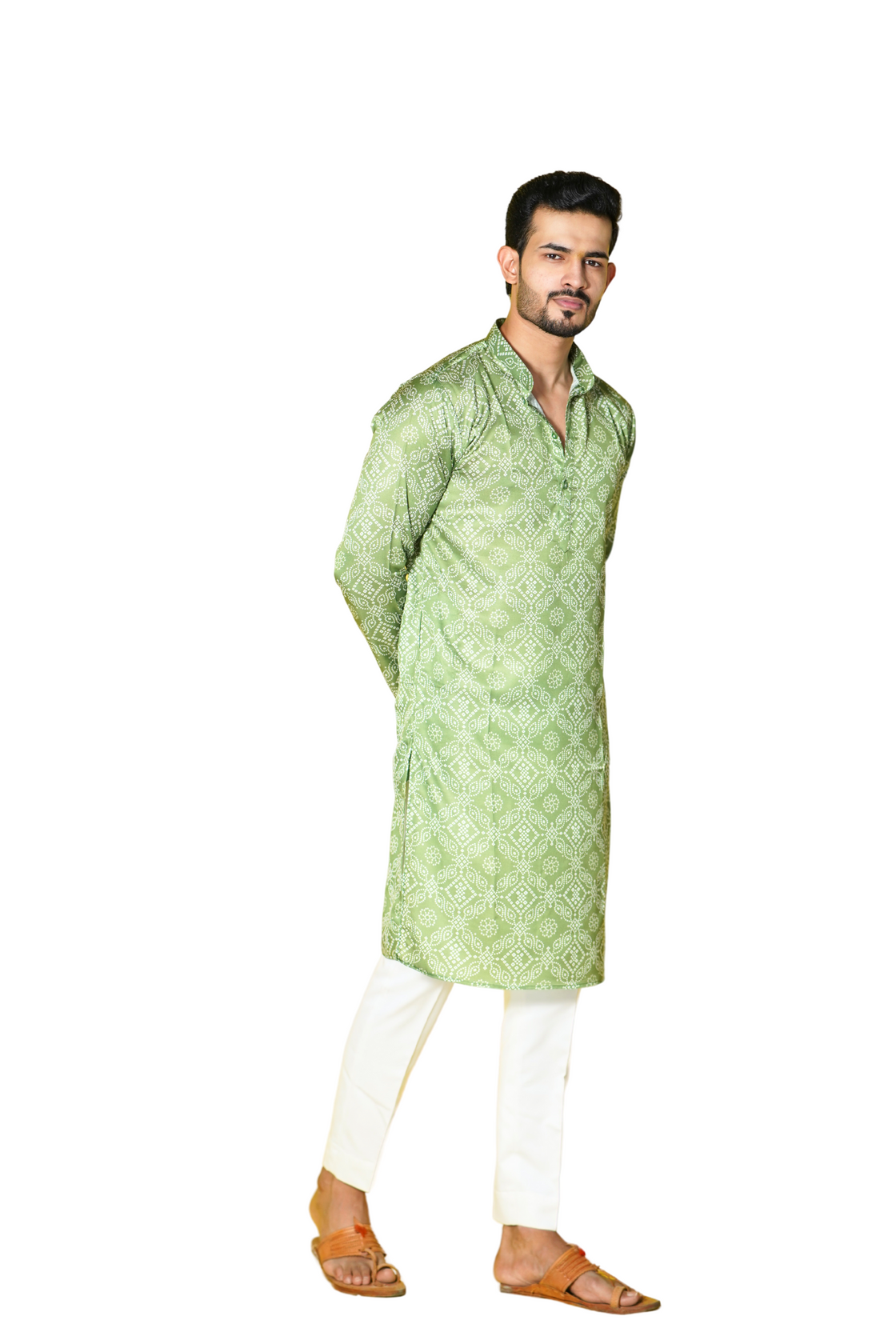 Green  Bandhani Kurta