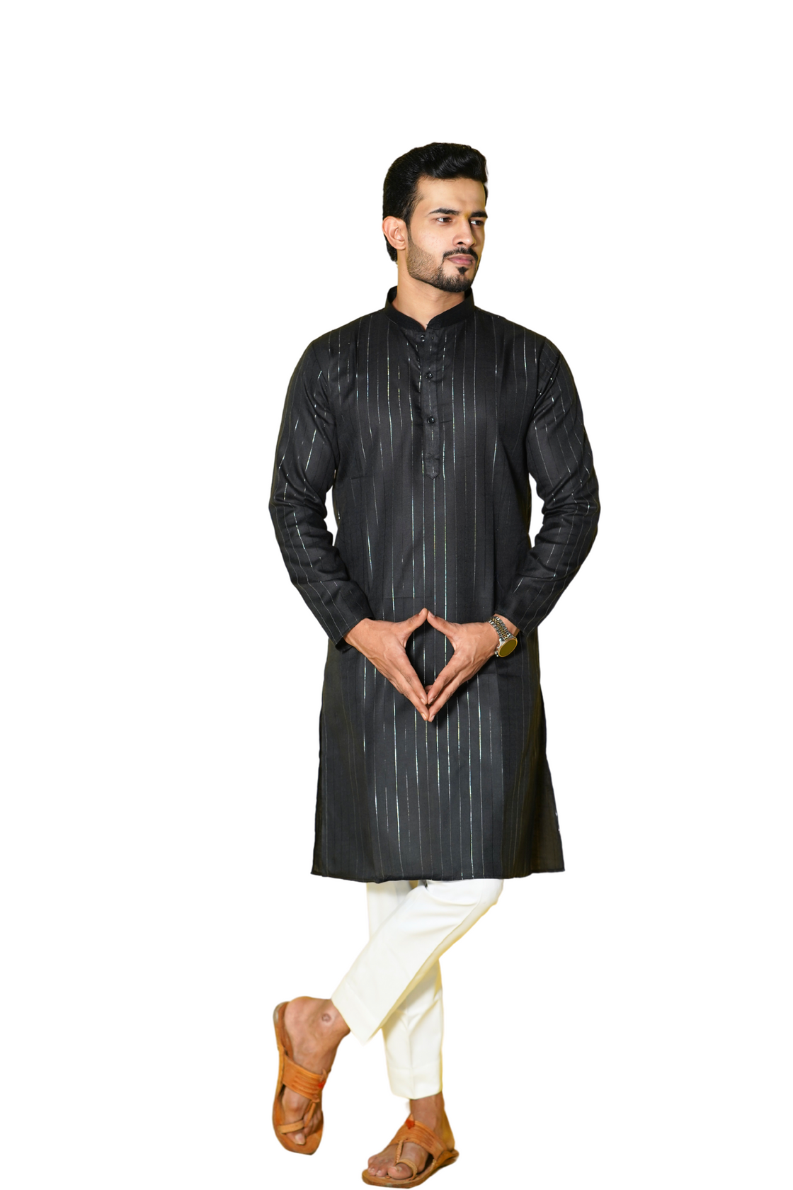 Black Cotton Kurta