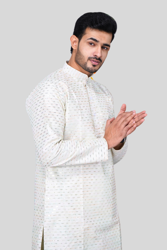 Straight Sequence Malai Kurta- Mint Essence