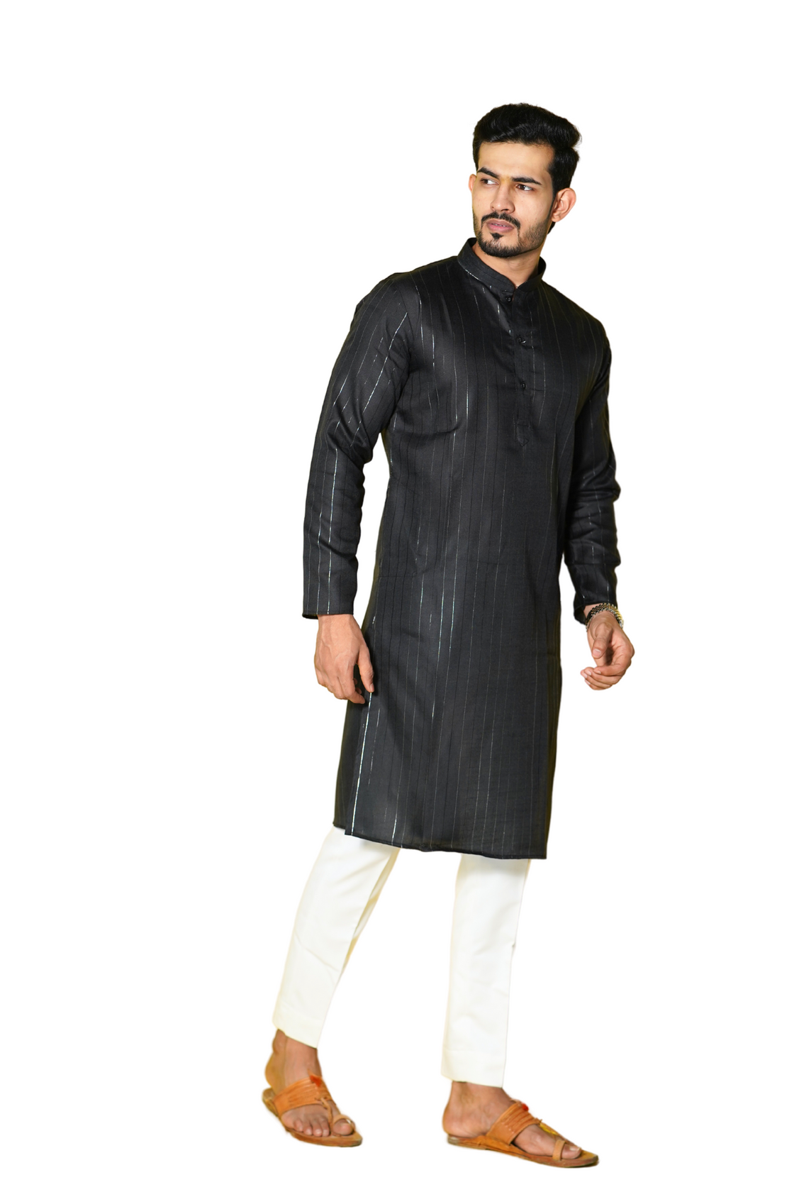 Black Cotton Kurta