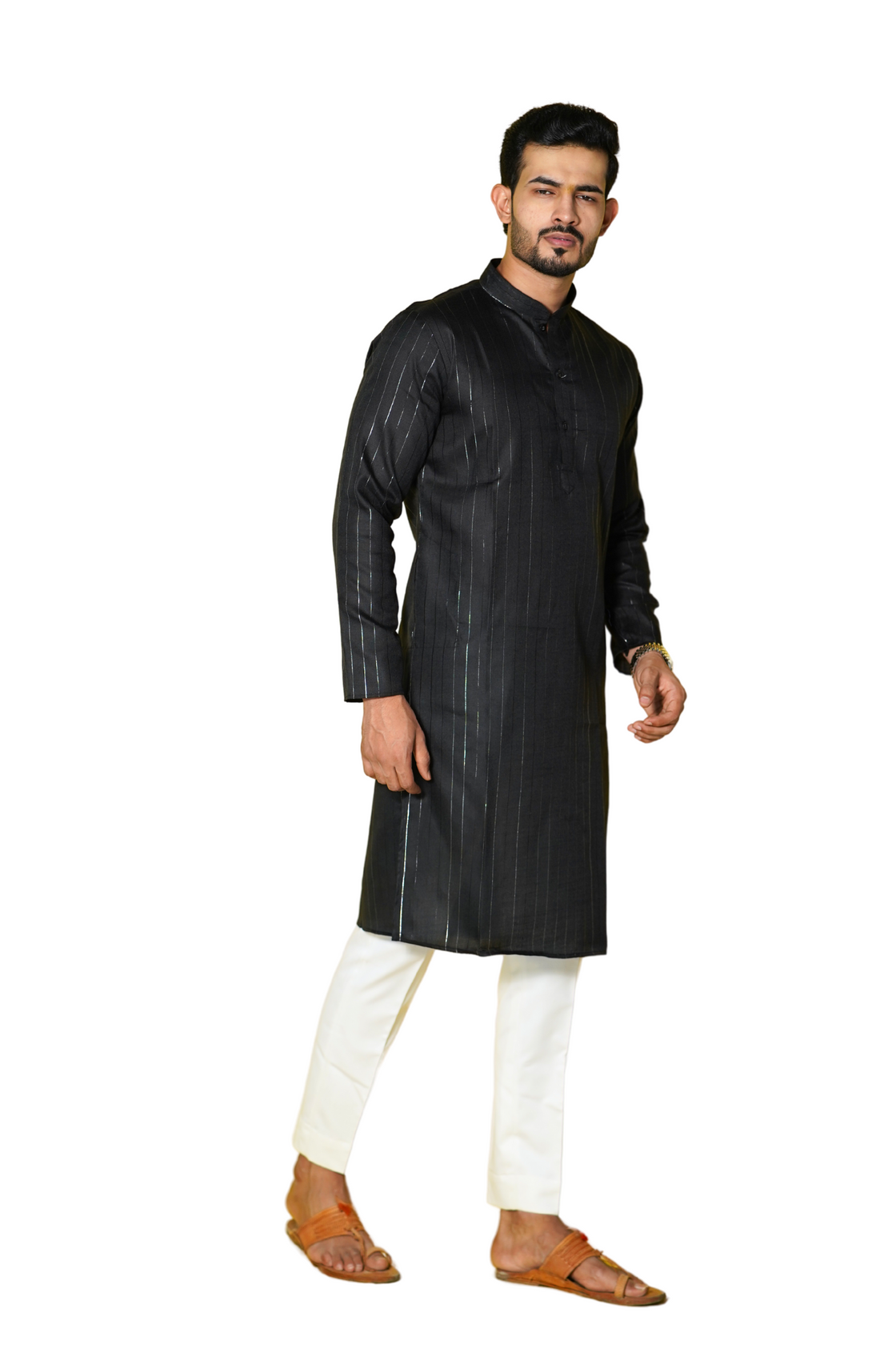 Black Cotton Kurta