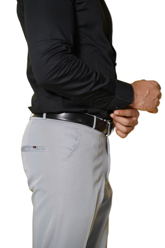 Grey Casual Smart Slim Fit Pants