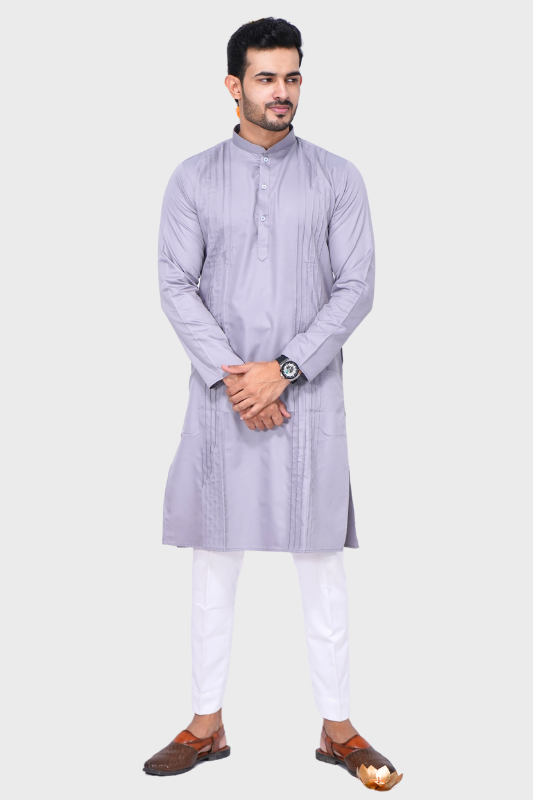 Cotton Giza Long Kurta – Pleeted
