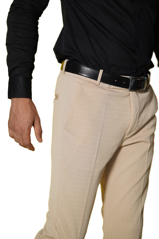 Beige Casual Smart Slim Fit Pants