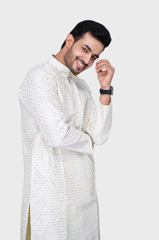 Straight Sequence Malai Kurta- Mint Essence