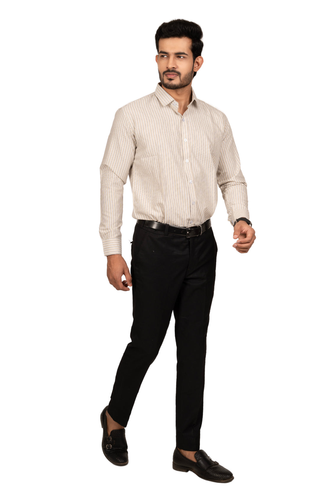 Classic Beige with Black & white stripes