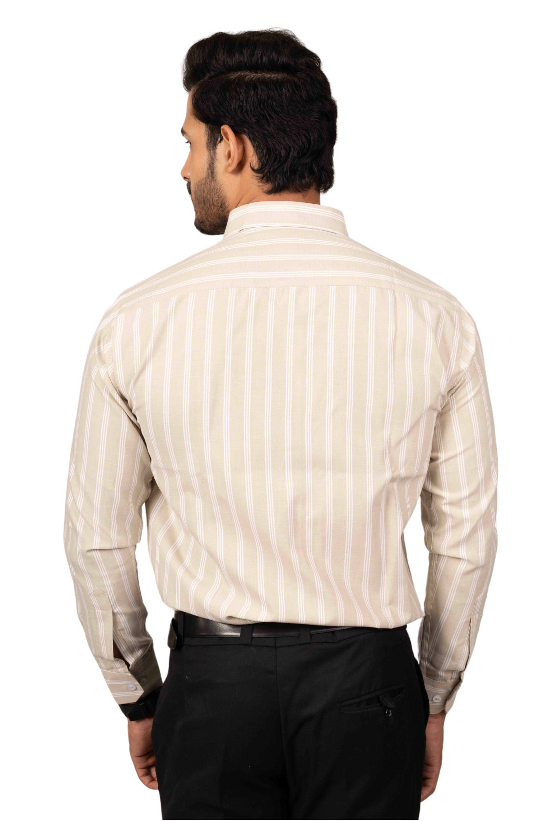 Classic Beige Shirt with white stripes