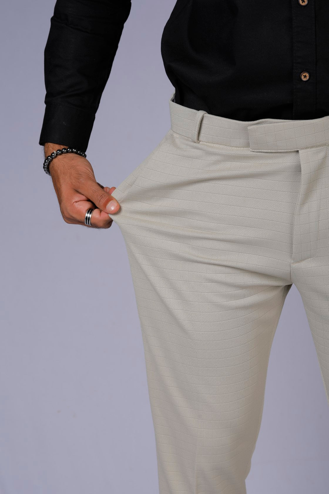 Formal/Casual Wear, Checks Smart Fit Pant Beige