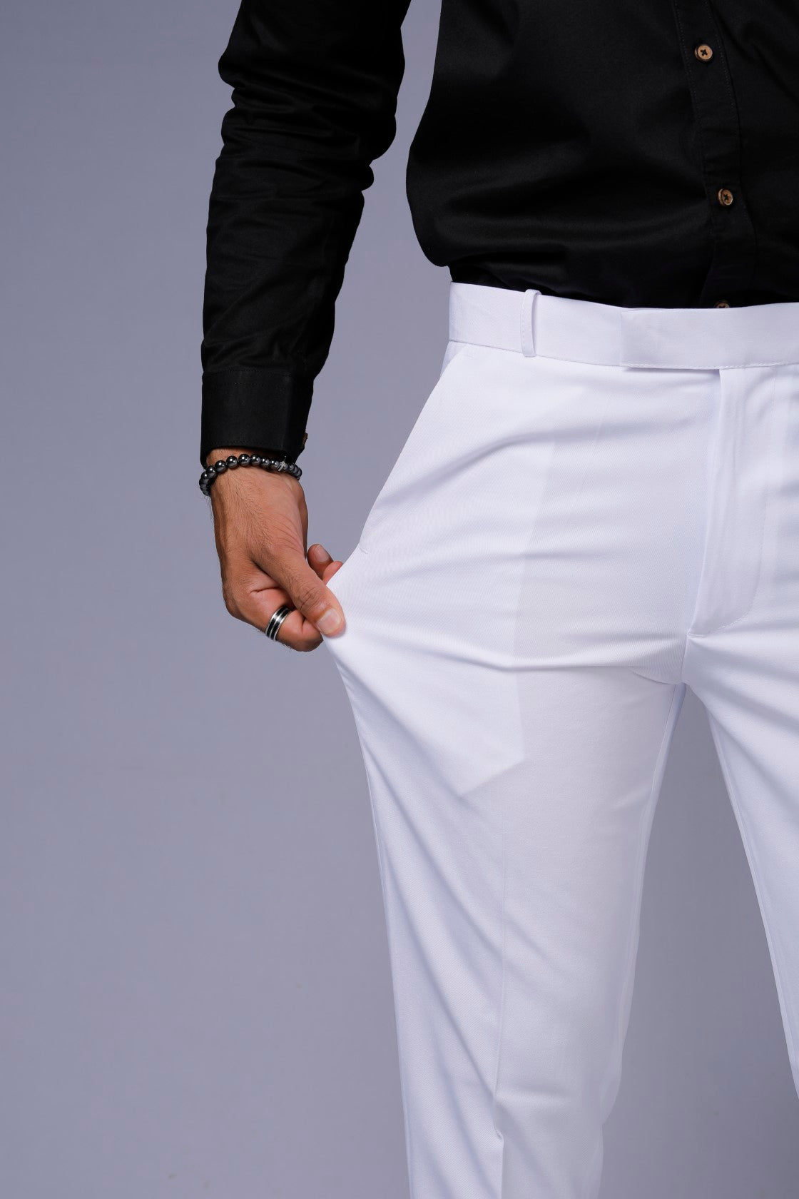 Formal/Casual Wear - Plain Smart Fit Pant White