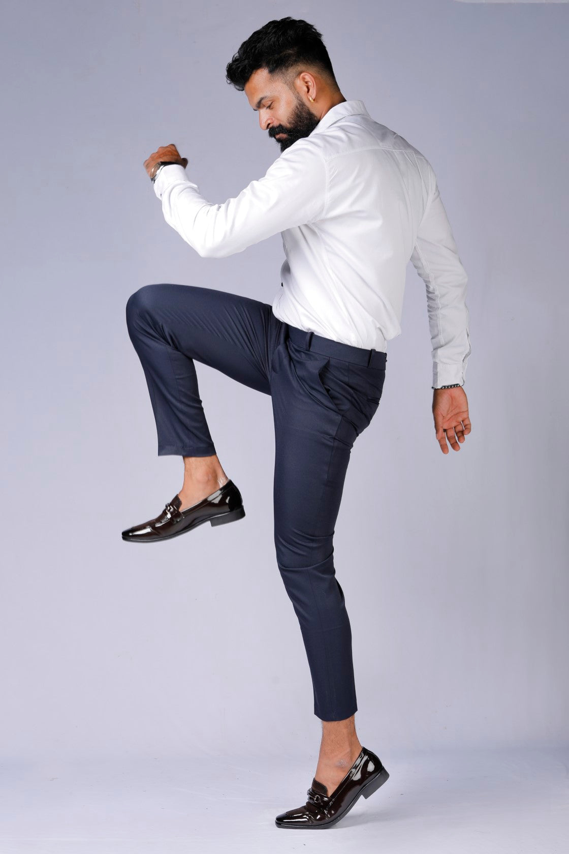 Formal/Casual Wear - Plain Smart Fit Pant Navy Blue