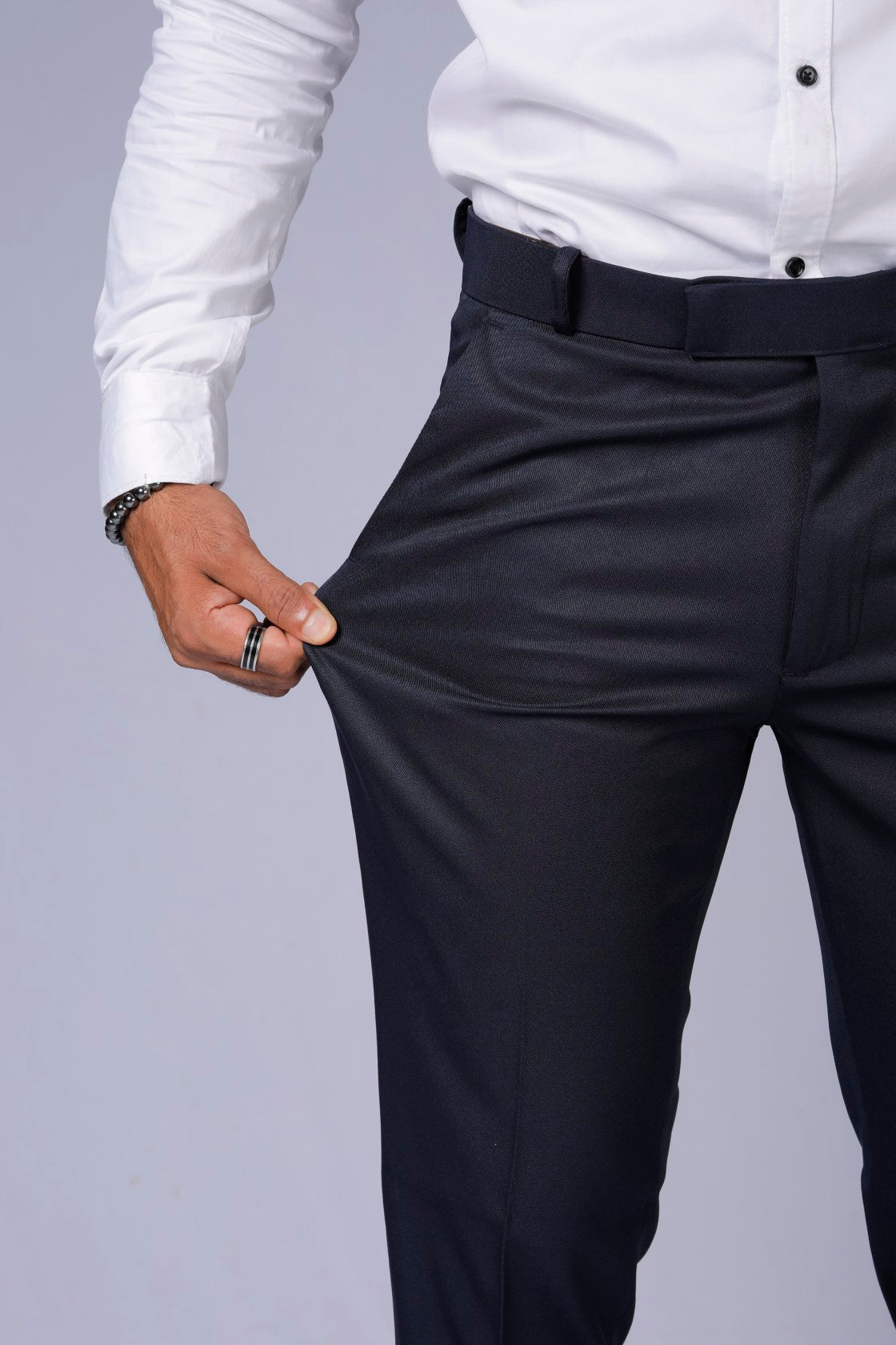 Formal/Casual Wear - Plain Smart Fit Pant Navy Blue