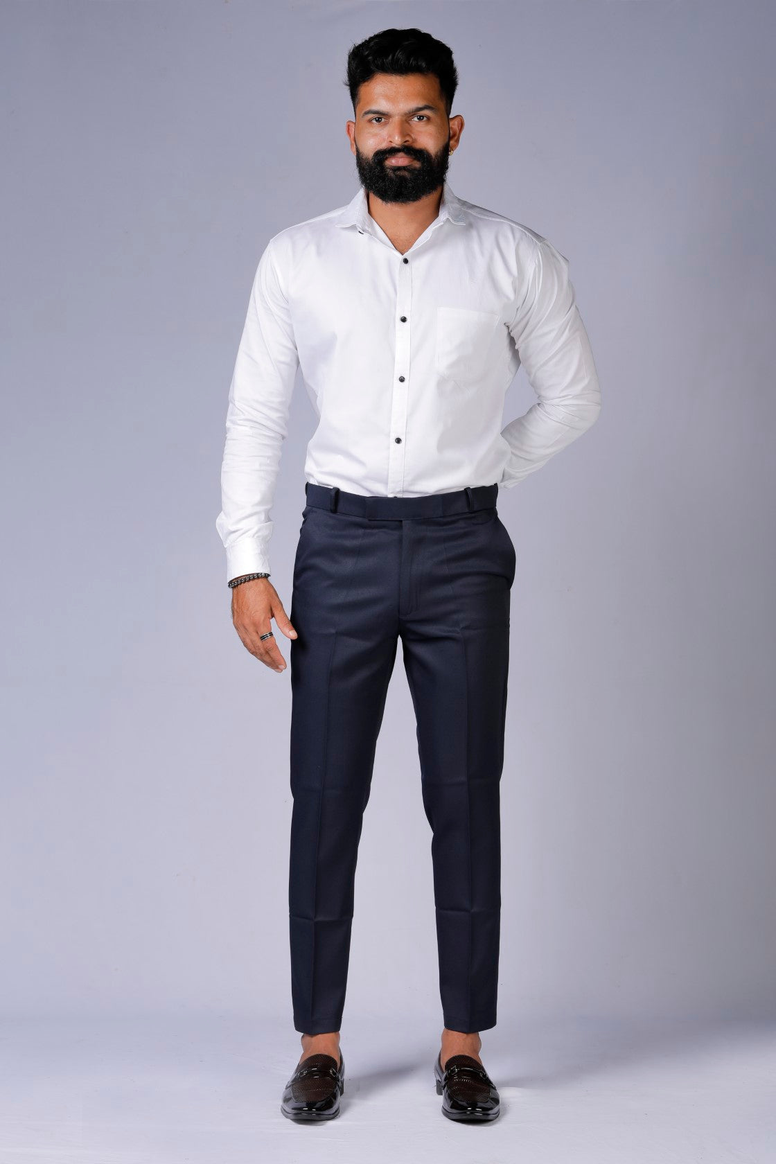 Formal/Casual Wear - Plain Smart Fit Pant Navy Blue