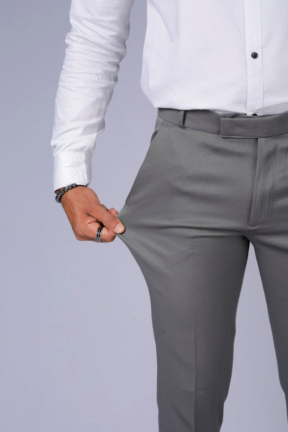 Formal/Casual Wear - Plain Smart Fit Pant Dark Grey