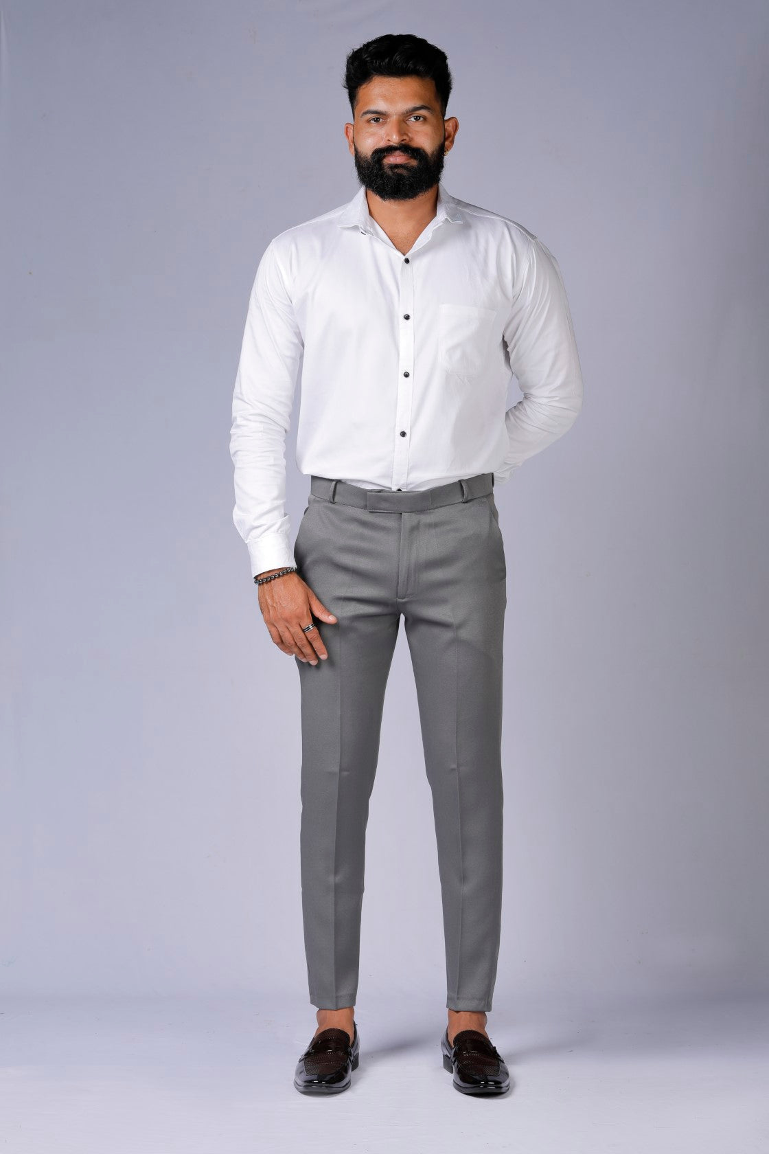 Formal/Casual Wear - Plain Smart Fit Pant Dark Grey