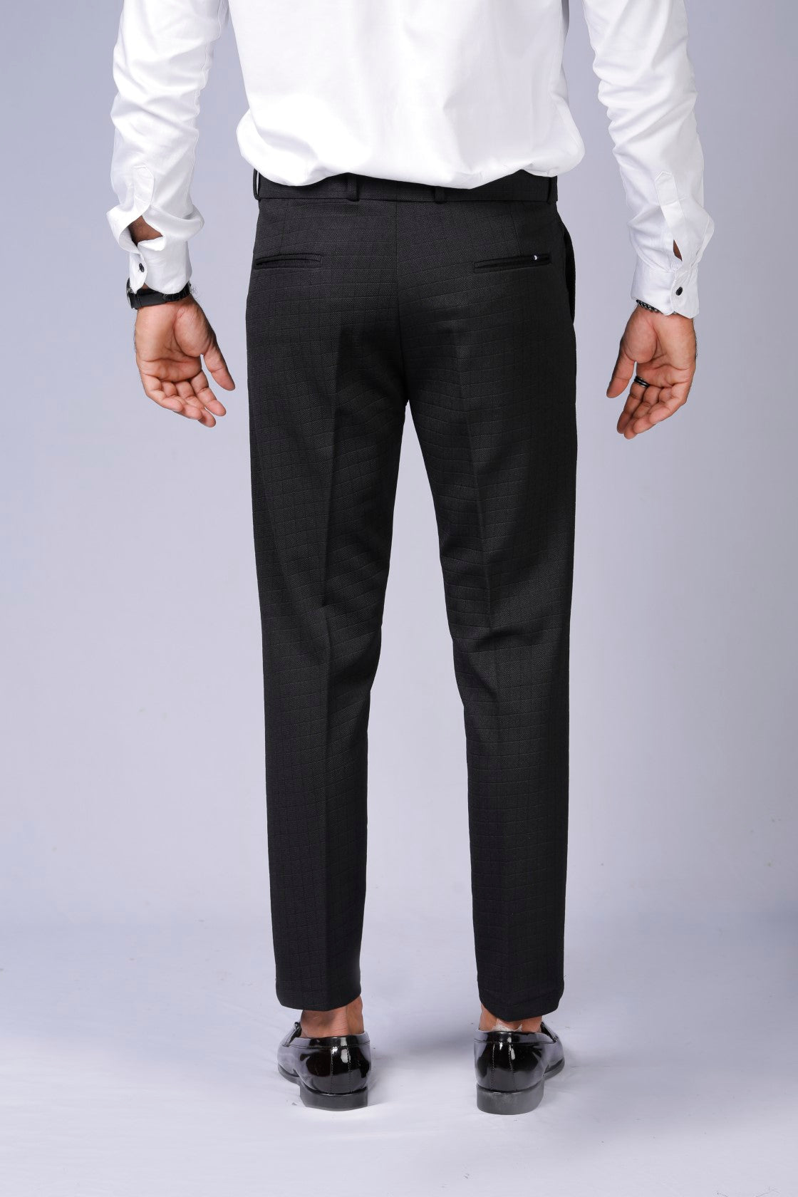 Formal/Casual Wear, Checks Smart Fit Pant Black