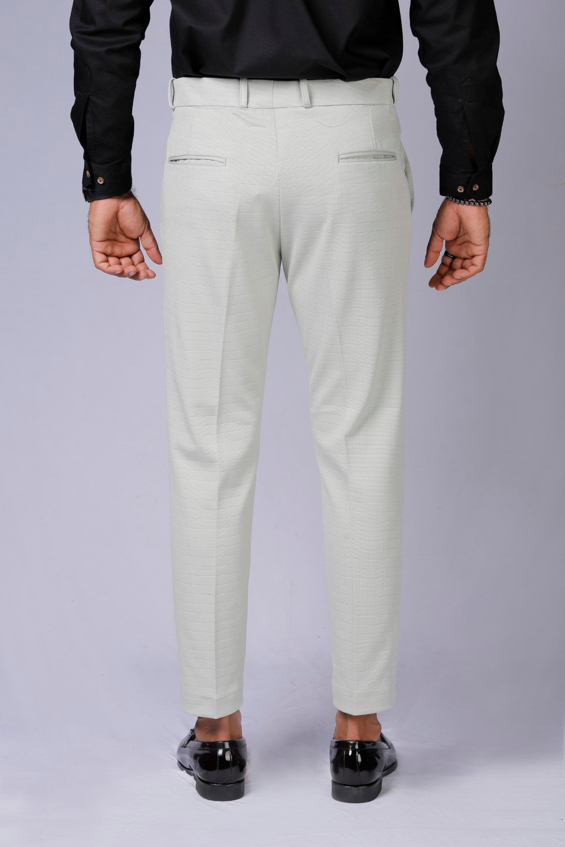 Formal/Casual Wear, Checks Smart Fit Pant Pista