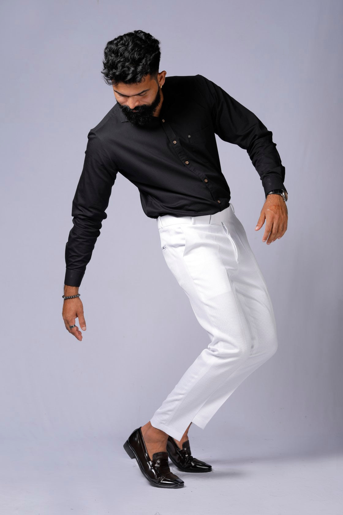 Formal/Casual Wear, Linen Texture Smart Fit Pant White