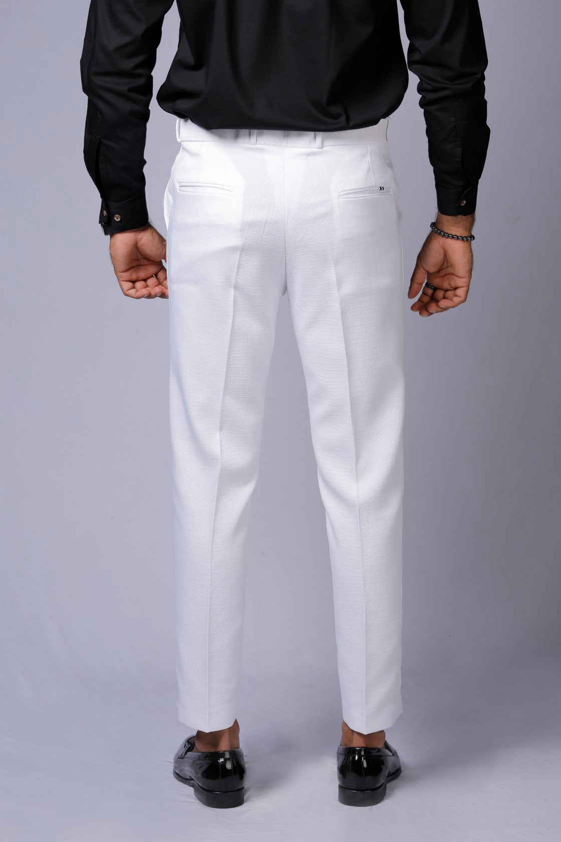 Formal/Casual Wear, Linen Texture Smart Fit Pant White