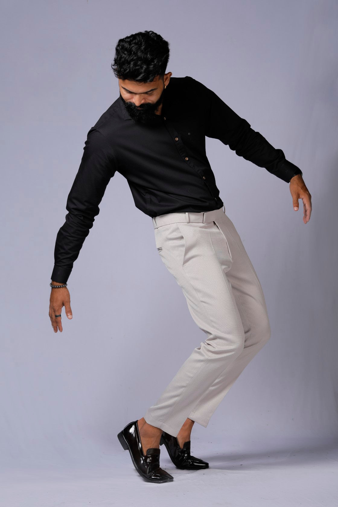 Formal/Casual Wear, Linen Texture Smart Fit Pant Beige