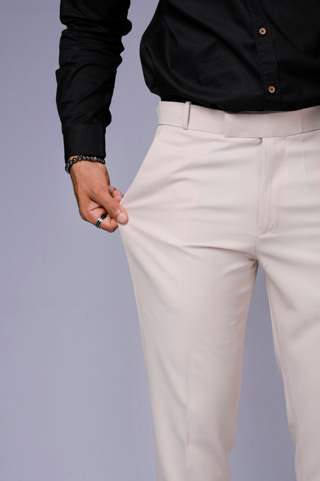 Formal/Casual Wear - Plain Smart Fit Pant Beige