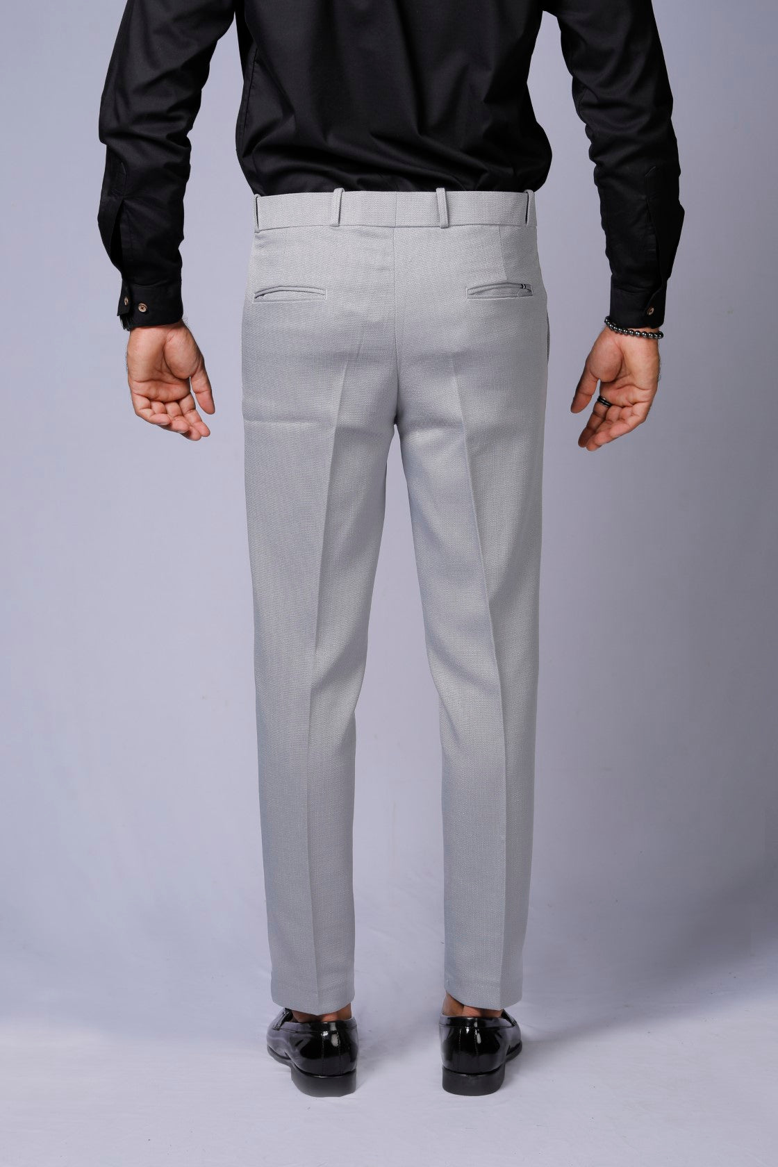 Formal/Casual Wear, Linen Texture Smart Fit Pant Light Grey
